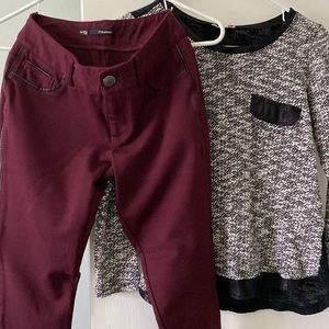 Outfit Bundle -Maurice’s Jeggings Sz XS & Top Sz S.  Gently worn.